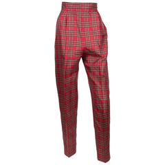 Vintage Iconic Tartan Silk Saint Laurent Pant