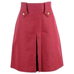 Gucci Button Embellished Pleated Cotton Skirt
