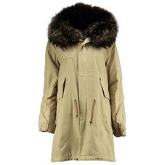 Parka Mr & Mrs Italy en toile de coton doublée de fourrure