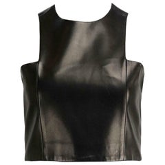 Used Balmain Cropped Leather Top