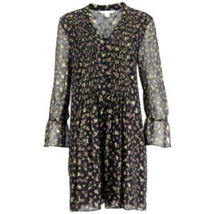 Diane Von Furstenberg Layla Metallic Silk Blend Chiffon Mini Dress