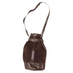 Yves Saint Laurent Brown Suede Bucket Bag