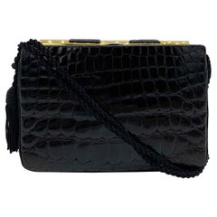 Judith Leiber Vintage Bolso de aligátor negro