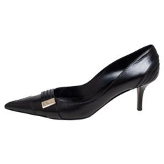 Dior Black Leather Pointed Toe D-orsay Pumps Size 40.5