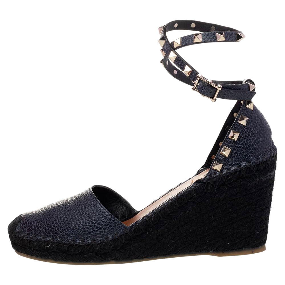 Valentino espadrille sale wedge black
