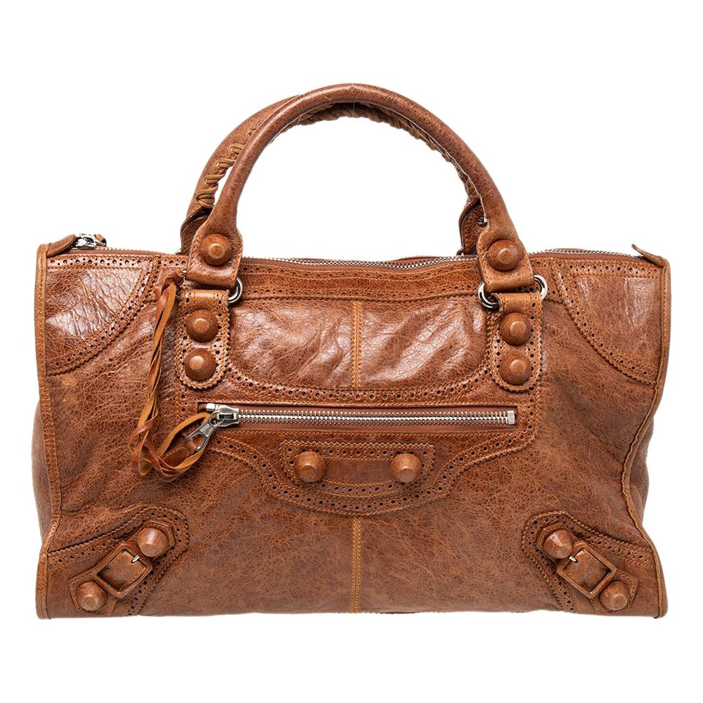 Balenciaga Brown Leather GH City Bag For Sale at 1stDibs