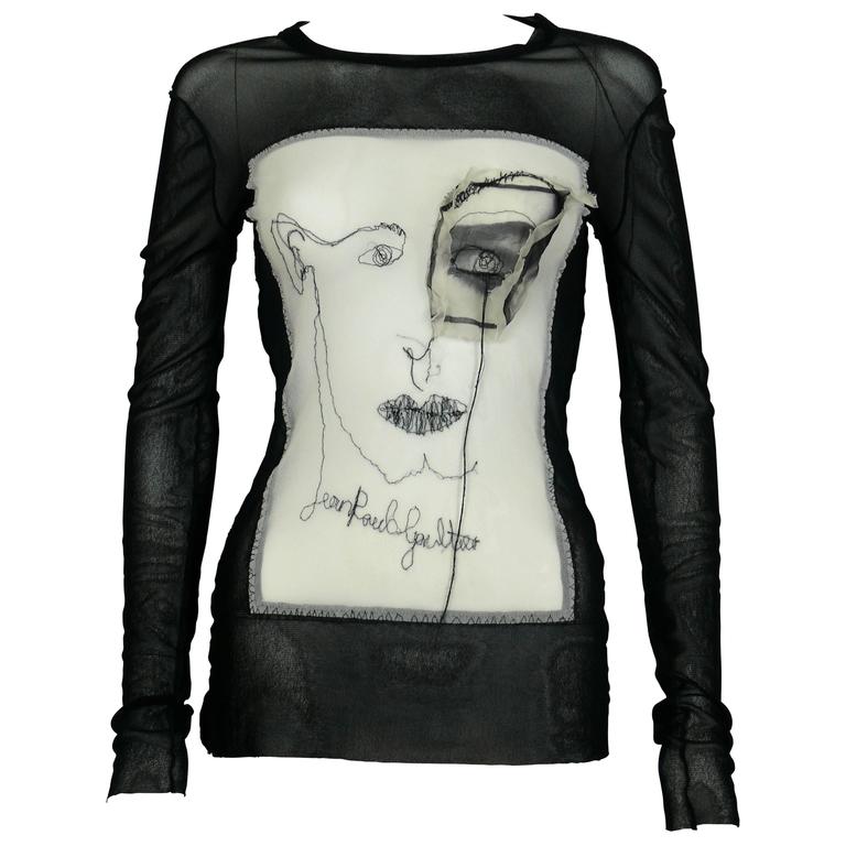 Top Transparent à Franges Jean Paul Gaultier - Maille Vintage 1990/2000 - Taille M