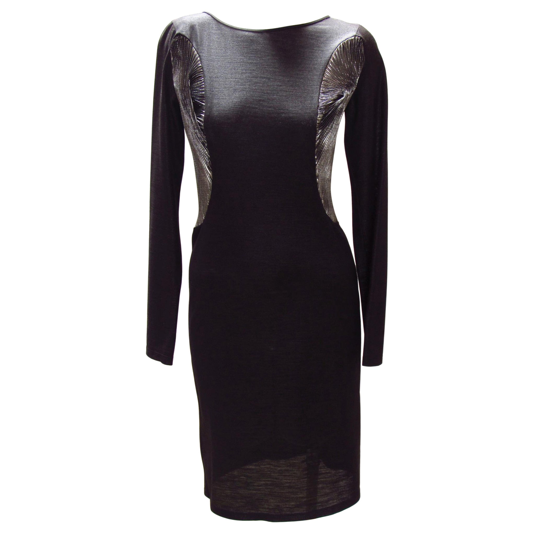 Hussein Chalayan Black and Silver Dress For Sale