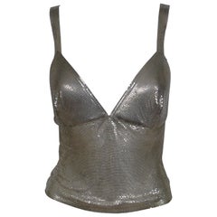 Paco Rabanne Silver Metal Mesh Tank Top