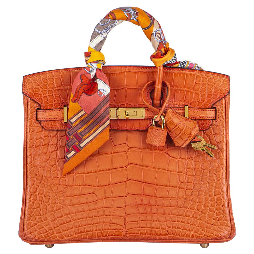 Replica Hermes Orange Birkin 25cm Ostrich Handmade Bag