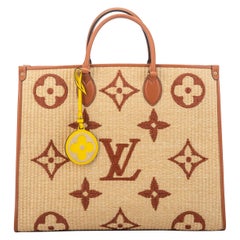 Louis Vuitton Raffia Limited Edition On The Go Tasche mit Schachtel