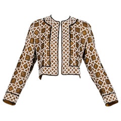 Vintage Metallic Beaded Silk Geometric Jacket