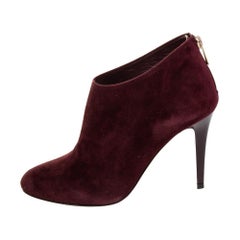 Jimmy Choo Burgundy Suede Ankle Boots Size 37