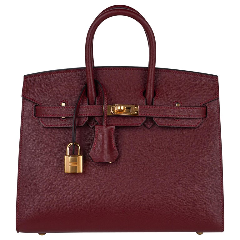 Hermes Birkin 25 Bag Sellier Rouge H Gold Hardware Veau Madame Leather New w/Box