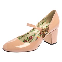 Gucci Pink Patent Leather Lois Bee Mary Jane Pumps Size 37