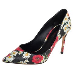Dolce & Gabbana Multicolor Floral Saffiano Printed Pointed Toe Pumps Size 38