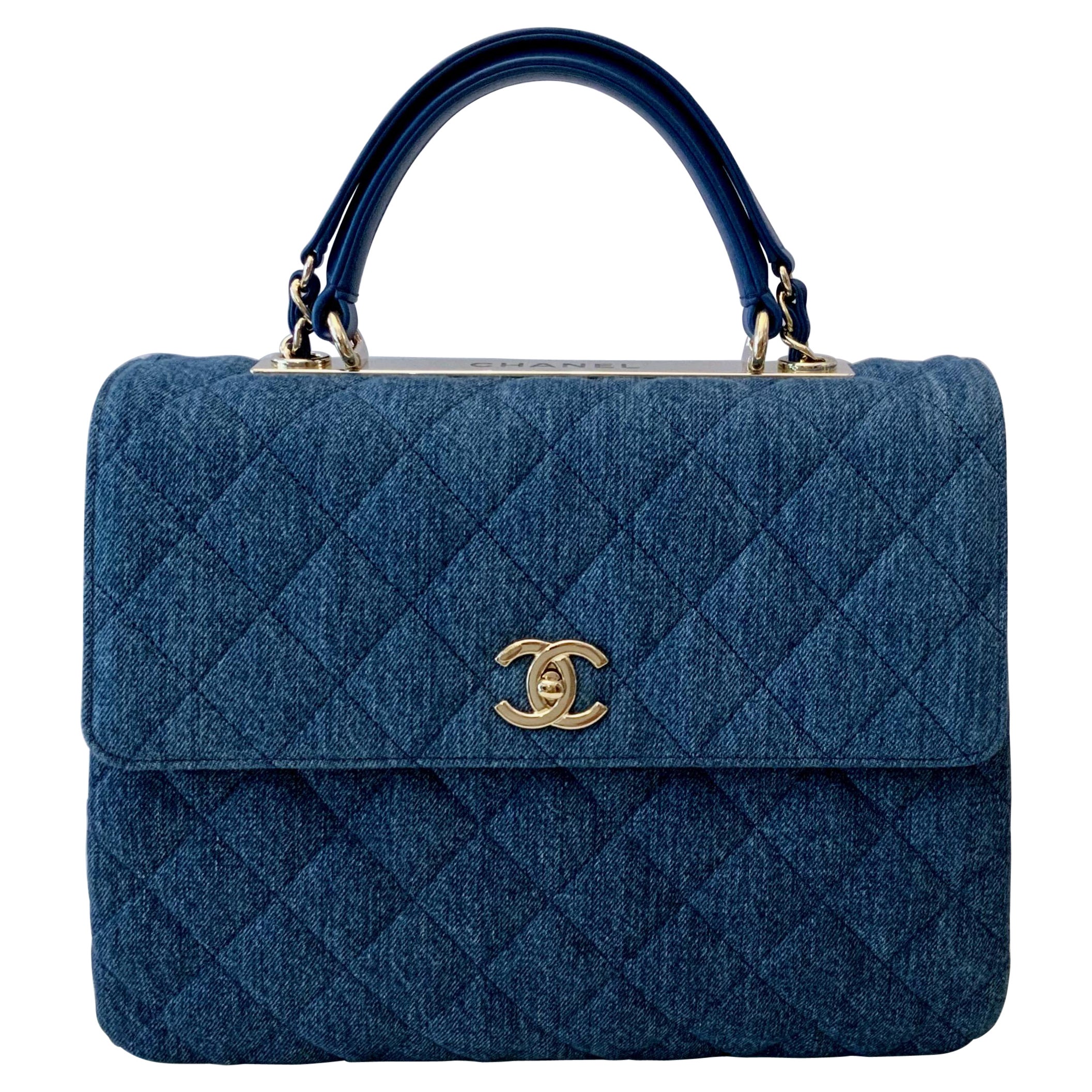 Chanel Trendy CC Blue Denim Top Handle Bag