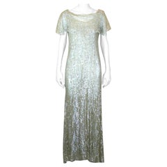 Used Elegant French Art Deco Sequin Gown