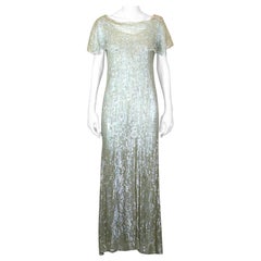 Vintage Elegant French Art Deco Sequin Gown