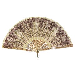 Victorian Rasberry Sequin Fan