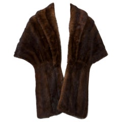 1950s Clothing Natural Light Brown Mink Fur Scarf Collar