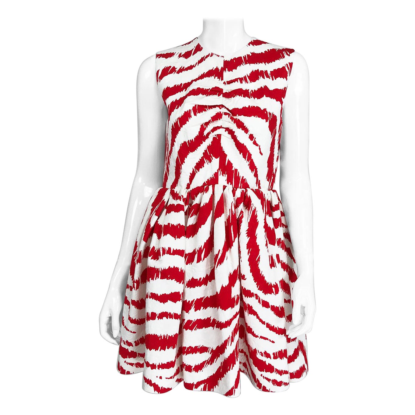 MSGN Milano Red & White Zebra Print Dress NWT