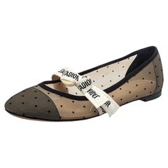 Dior Schwarz Mesh Miss J'Adior Ballett Flats Größe 41