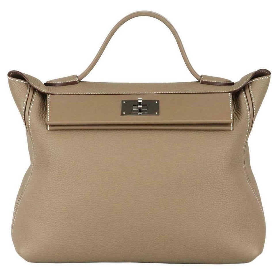 Hermès 2020 24/24 35cm Clemence and Swift Leather Handbag 