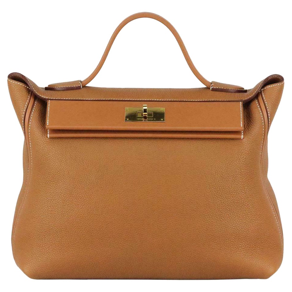 Hermès 2019 24/24 35cm Taurillon Maurice and Swift Leather Handbag