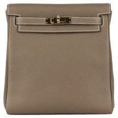 Hermes Kelly Ado Backpack Clemence Leather Gold Hardware In Coffee