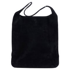 1990 Gucci Black Suede Retro Shoulder Bag