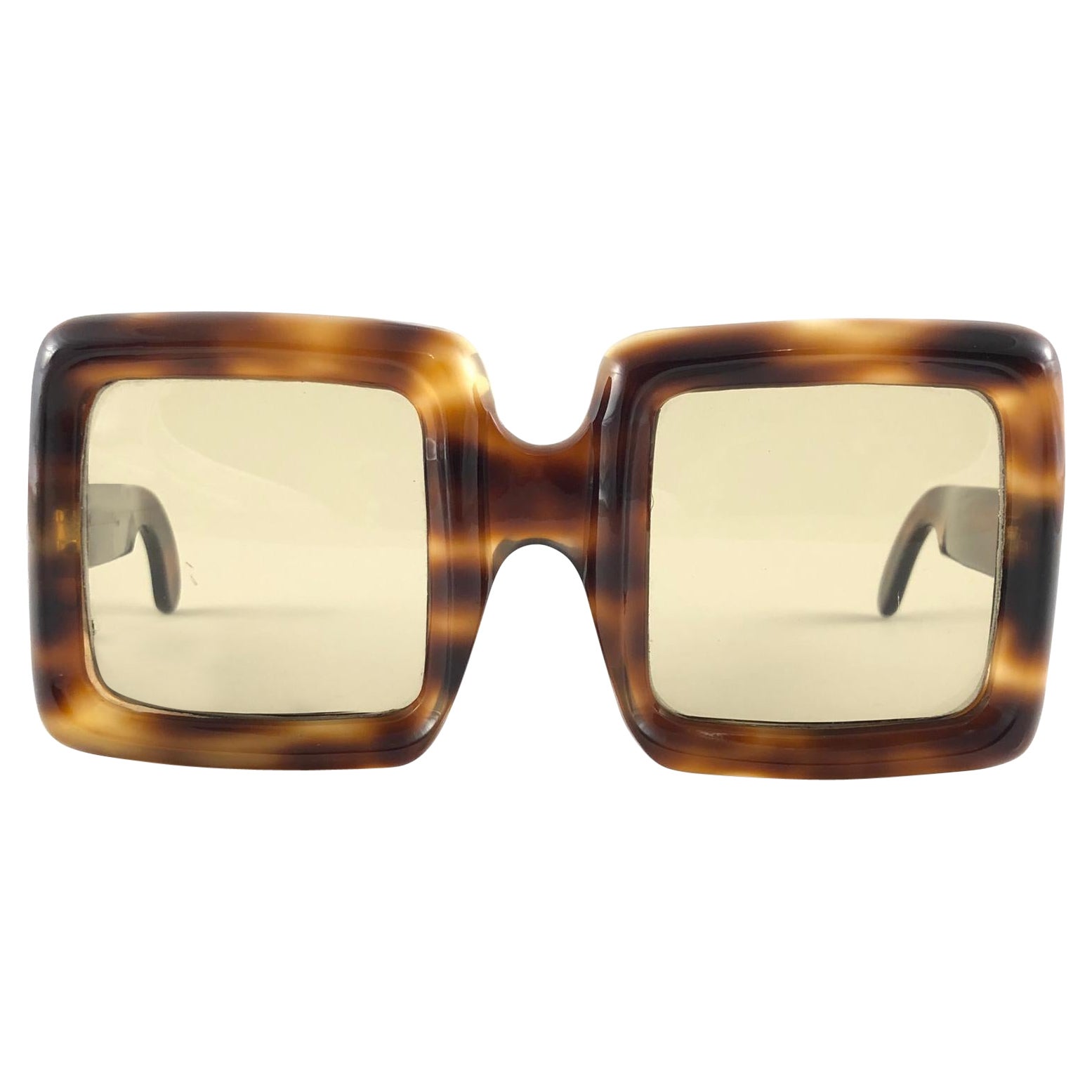 Rare Vintage Lanvin by Philippe Chevallier Tortoise Oversized 1960 Sunglasses For Sale