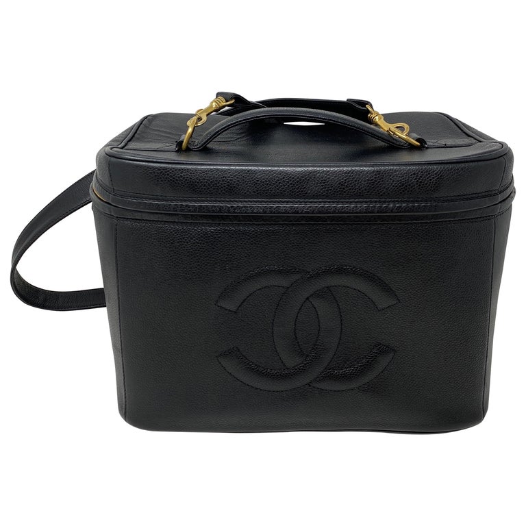CHANEL 25S VANITY BAG 20 IN BLACK CAVIAR LEATHER