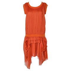 Orange pleated dress Chloé