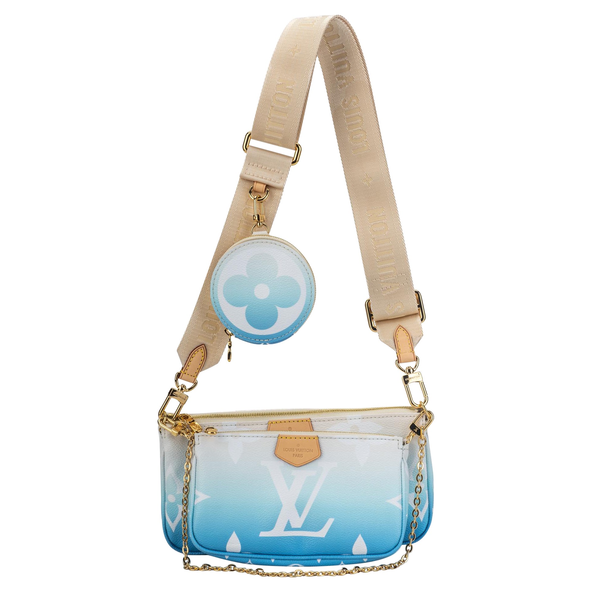 New Louis Vuitton Limited Edition Blue Multi Pochette Bag in Box