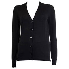 GUCCI black wool Button-Front V-Neck Cardigan Sweater XS