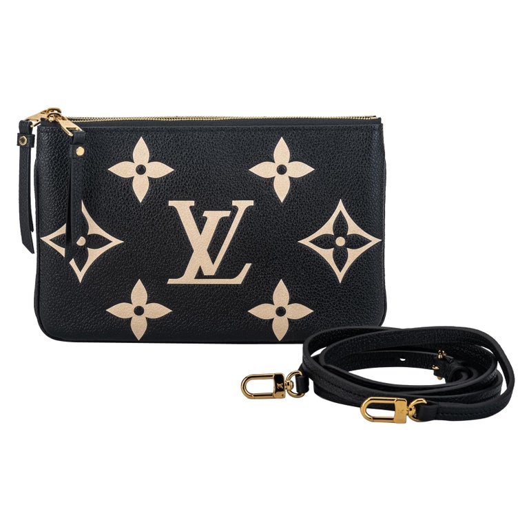 Vuitton Black Embossed Double Crossbody New in Box For Sale at