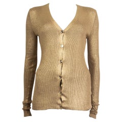 Cardigan en coton doré métallisé STELLA MCCARTNEY RIBBED 40 S