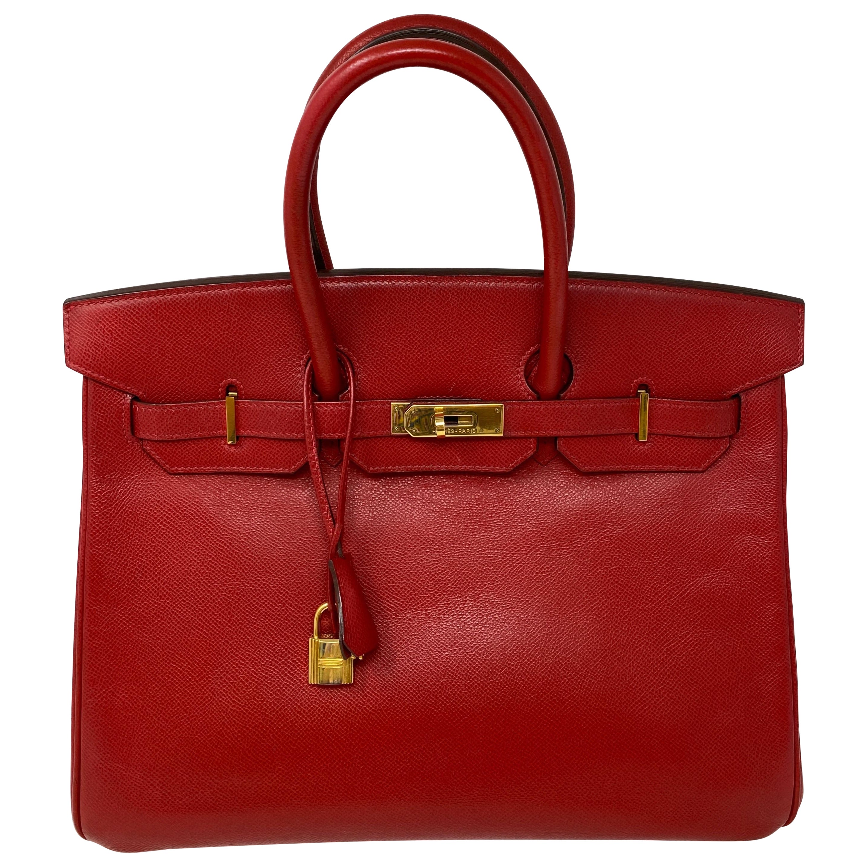 Hermes Birkin 35 Rouge Casaque Bag 