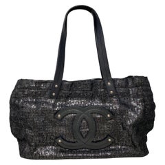 Chanel Sequin Black Tote Bag 