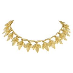 Kerry MacBride Gilded Bronze Leaf Necklace