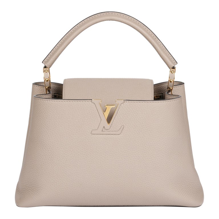 Louis Vuitton Galet Grey Taurillon Leather Capucines MM at 1stDibs