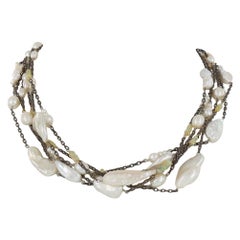 Kerry MacBride Silver, Opal and Freshwater Pearl Necklace