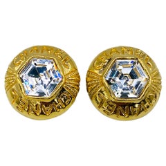 CHANEL 1970s Vintage CC Clip On Earrings