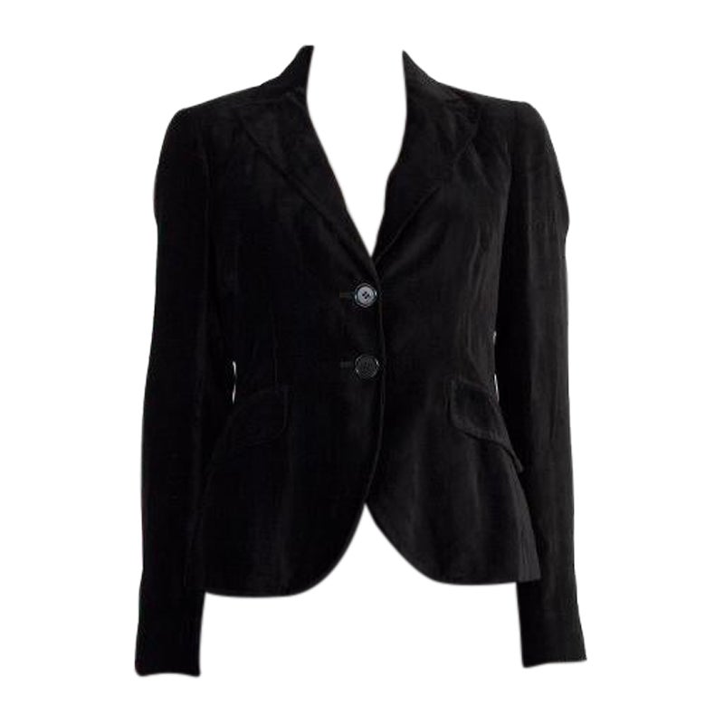 ETRO black VELVET PEAK COLLAR Jacket S