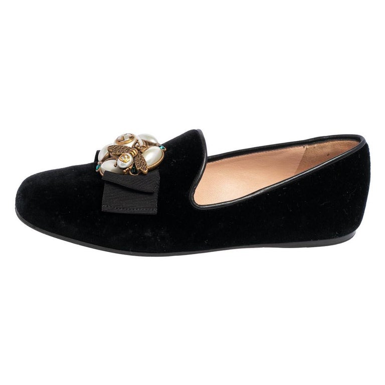 Gucci Suede Butterfly Bee Pearl Smoking Size 35 at 1stDibs | gucci smoking slippers, gucci smoking shoes