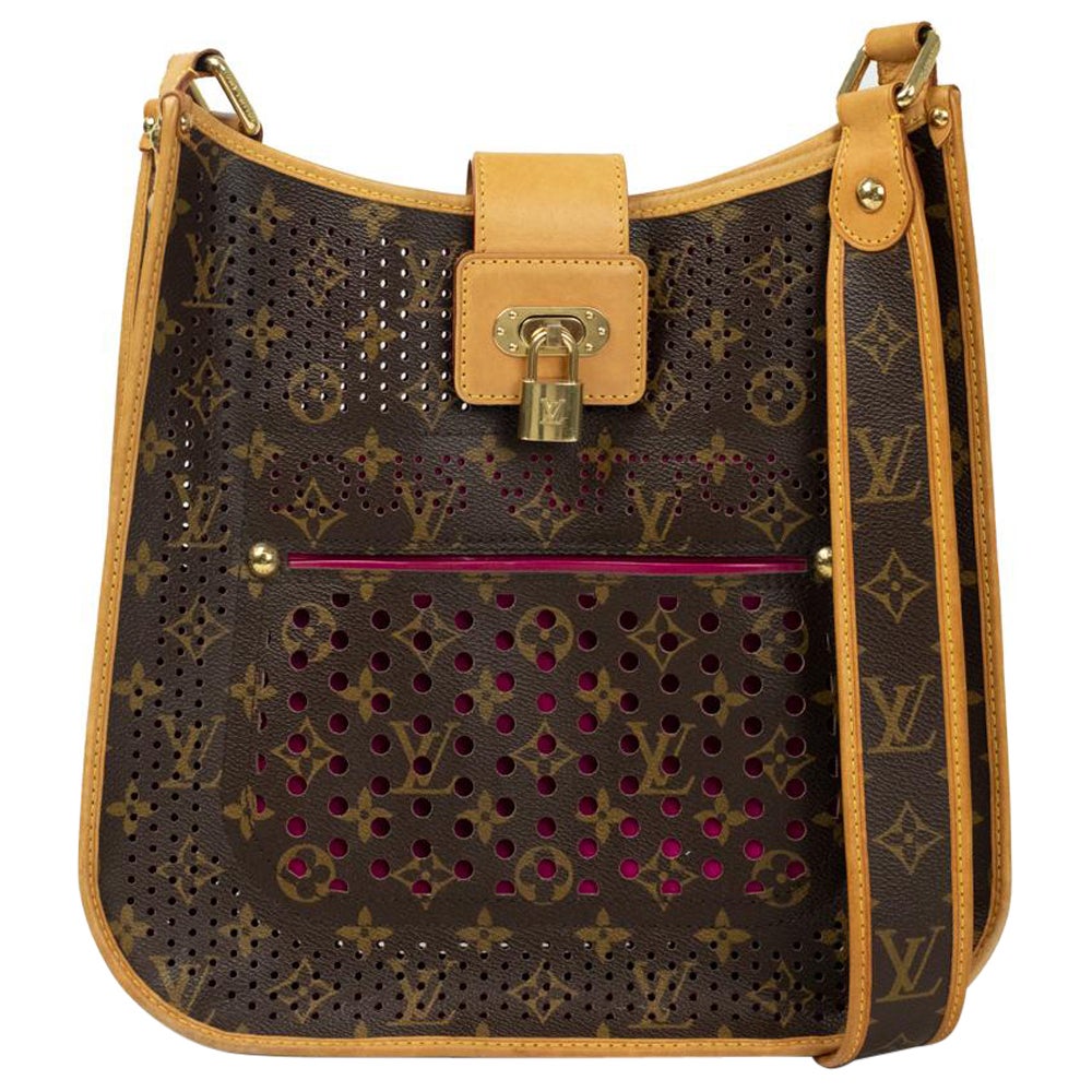 LOUIS VUITTON Limited Edition Perforated Musette Bag (Monogram & Fuchsia )