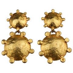 Vintage EMANUEL UNGARO Round Sputnik Dangling Earrings