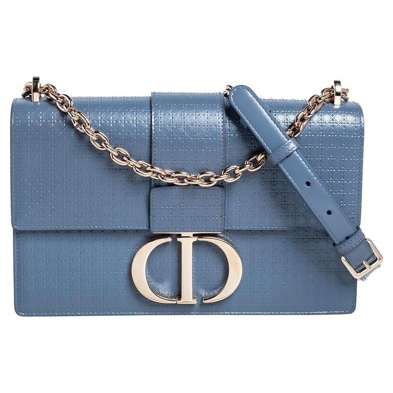 Dior Blue Micro Cannage Leather 30 Montaigne Shoulder Bag