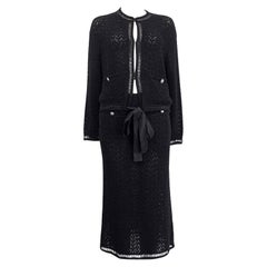 CHANEL schwarz Baumwolle 2020 CROCHET Strickjacke Pullover 38 S